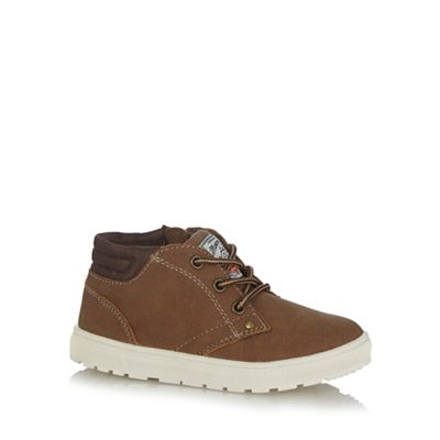 Mantaray Boys' brown zip and lace trainers